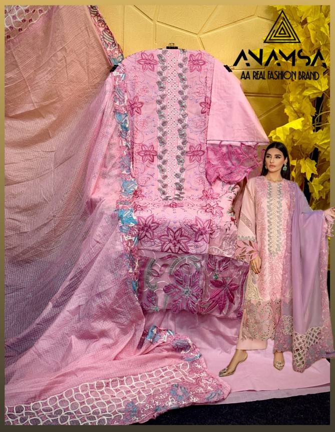 Anamsa 478 To 480 Embroidery Cotton Pakistani Suits Wholesale Market In Surat
